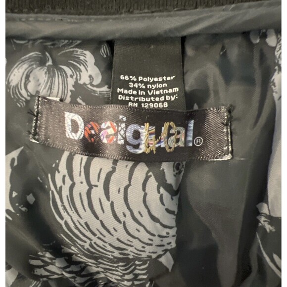 Desigual Women's Floral Black Insulated Puffer Jacket Size 40 XS/S Designer Coat - Picture 11 of 12
